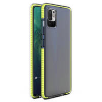 SPRING CASE CLEAR TPU GEL PROTECTIVE COVER WITH COLORFUL FRAME FOR XIAOMI REDMI NOTE 10 5G / POCO M3 PRO YELLOW