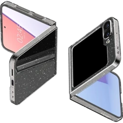 Spigen Air Skin case for Galaxy Z Flip6, transparent with glitter