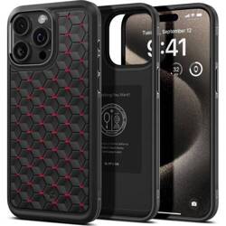 Spigen Cryo Armor case for iPhone 15 Pro Max, black and red