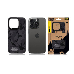 Tactical Camo Troop Cover for Apple iPhone 15 Pro Black