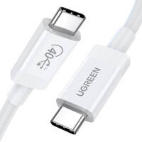 UGREEN CABLE USB4 40GB/S USB-C - USB-C PD 100W 0.8M WHITE (US506)