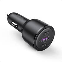 UGREEN CAR CHARGER 2X USB TYPE C / 1X USB 69W 5A POWER DELIVERY QUICK CHARGE BLACK (20467)
