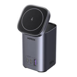 UGREEN CD342 GaN 2in1 charger/charging station, Qi, 2xUSB-C, 1x USB-A, 100W (gray)
