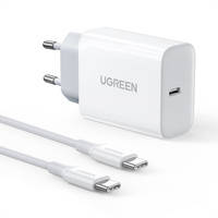 UGREEN USB TYPE C PD 30W WALL CHARGER WITH USB TYPE C CABLE 2M WHITE (CD127)