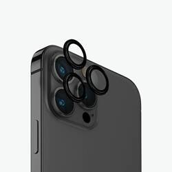 UNIQ Optix Aluminium Camera Lens Protector iPhone 15 Pro Max 6.7" midnight black szkło na obiektyw aparatu z aplikatorem