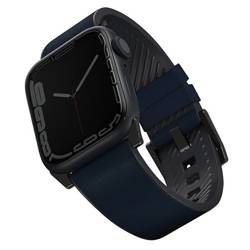 UNIQ pasek Straden Apple Watch Series     1/2/3/4/5/6/7/8/9/10/SE/SE2/Ultra/Ultra 2 42/44/45/49mm. Leather Hybrid Strap niebieski/blue