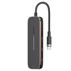 USAMS ADAPTER HUB 3XUSB + USB-C + HDMI CZARNY /BLACK SJ578HUB01 (US-SJ578)