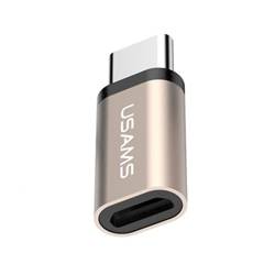 USAMS ADAPTER MICROUSB-USB-C ZŁOTY /GOLD TCTMIC02 (US-SJ021)