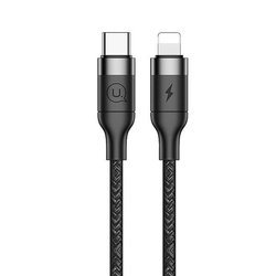 USAMS CABLE PLAINED USB-C TO LIGHTNING 1.2M FAST CHARGING BLACK