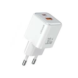 USAMS Ład. siec. 1xUSB+1xUSB-C PD30W 3A (only head) PD3.0 Fast Charging biały/white X-ron Series CC189TC02 (US-CC189)