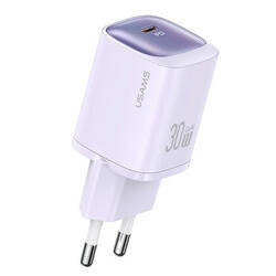 USAMS Ład. siec. CC251 30W GaN USB-C Fast Charging HC Series fioletowy/purple CC251TC03