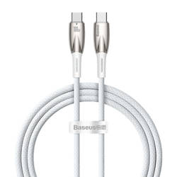 USB-C CABLE FOR USB-C BASEUS GLIMMER SERIES, 100W, 1M (WHITE)