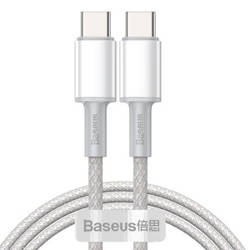 USB-C TO USB-C CABLE BASEUS HIGH DENSITY BRAIDED, 100W, 1M (WHITE)