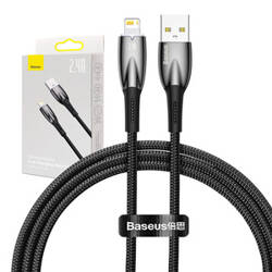 USB cable for Lightning Baseus Glimmer Series, 2.4A, 1m (Black)