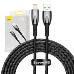 USB cable for Lightning Baseus Glimmer Series, 2.4A, 2m (Black)