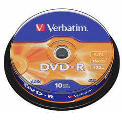 Verbatim Płyta DVD-R 4.7GB 16x AZO        srebrny/silver 10szt 43523