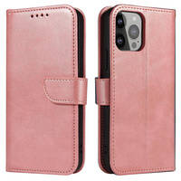 WALLET CASE WITH STAND FOR IPHONE 15 PLUS MAGNET CASE - PINK