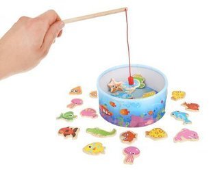 WOODEN GAME FISHING MAGNET FISHING PUZZLE