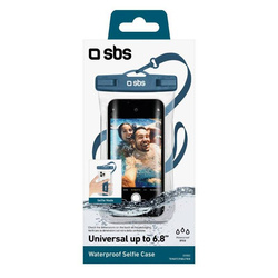 Waterproof case for smartphones up to 6.8" Blue