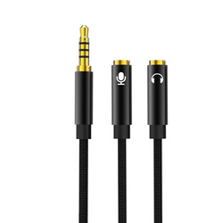 XO Audio Cable 2in1 NB -R197 JACK 3.5mm - Jack connector 3.5mm / microphone 0.23 m black