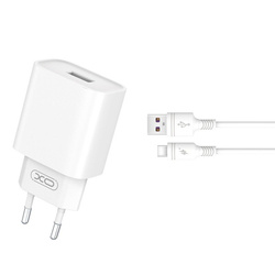 XO CE02D QC 3.0 18W 1x USB charger white + USB-C cable