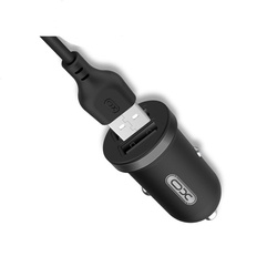 XO Car Charger TZ08 2x USB 2.1A Black + Lightning cable