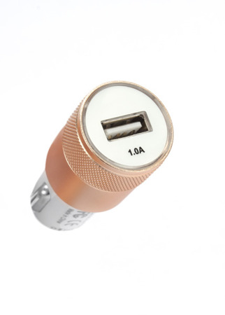 (4613) MOCOLO 1A ROSE GOLD CAR CHARGER + TYP-C 1M WHITE CABLE