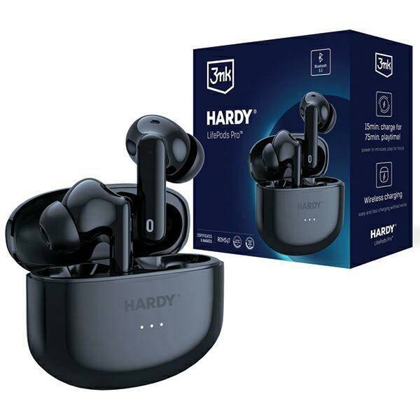 3MK HARDY LIFEPODS PRO BLUETTOTH 5.3 ANC BLACK / BLACK WIRELESS HEADPHONES