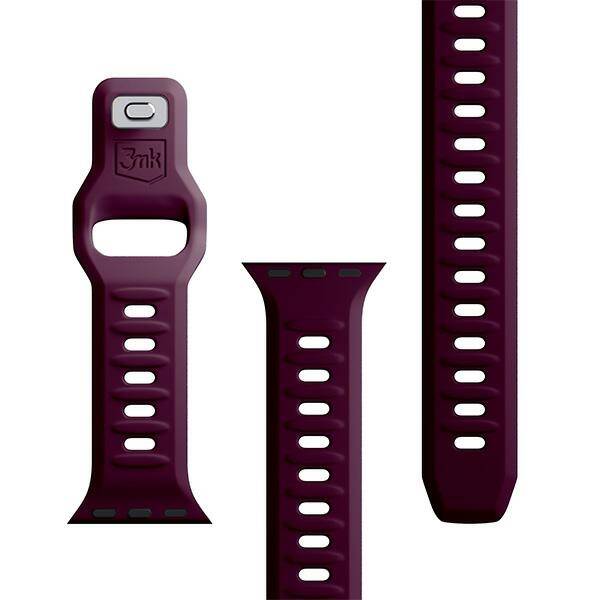 3MK Silicone Watch Strap ciemnofioletowy /mulberry dla Apple Watch 42/44/45/49mm