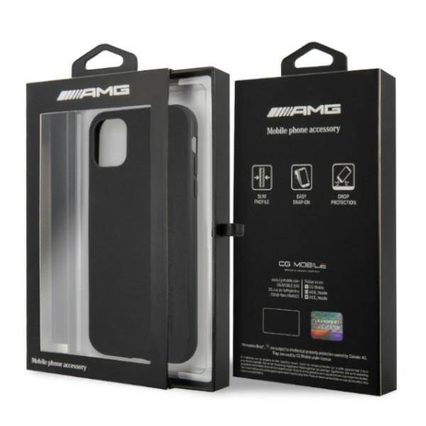 AMG AMHCN61DOLBK iPhone 11 / Xr 6,1"  czarny/black hardcase Leather Hot Stamped