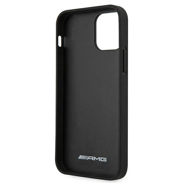 AMG AMHCP12SGSEBK iPhone 12 mini 5,4"  czarny/black hardcase Leather Debossed Lines