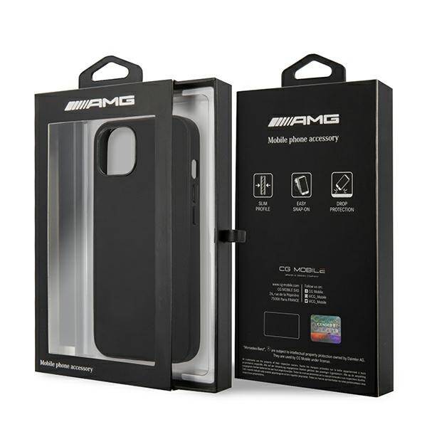 AMG AMHCP13SDOLBK iPhone 13 mini 5,4"  czarny/black hardcase Leather Hot Stamped