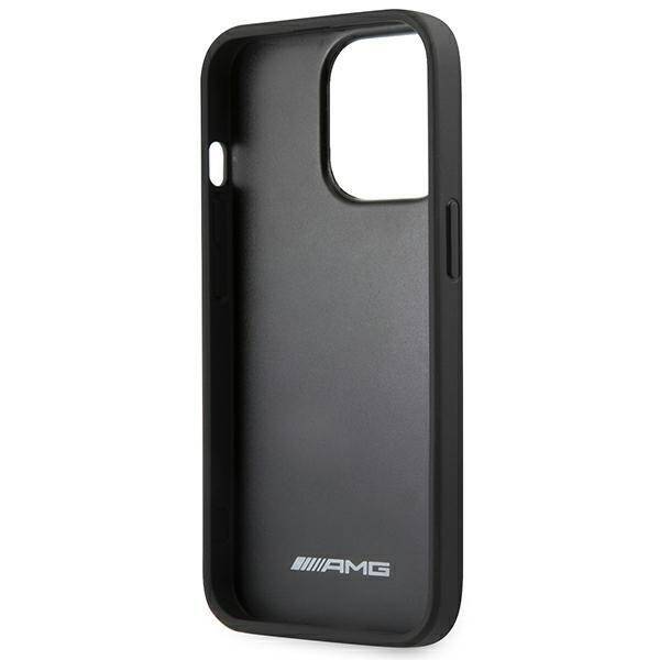 AMG AMHCP14LDOLBK iPhone 14 Pro 6,1"  czarny/black hardcase Leather Hot Stamped