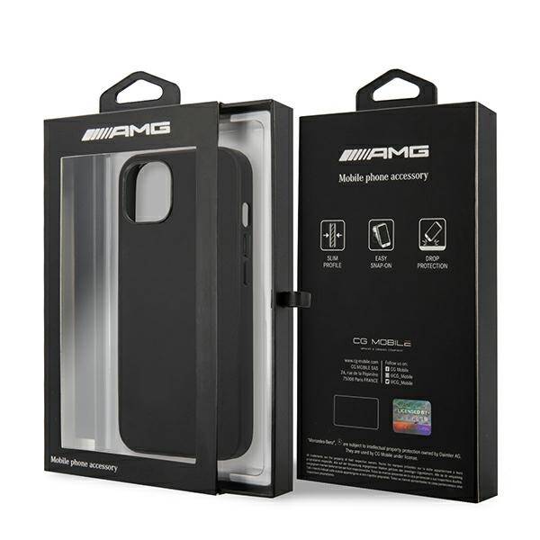 AMG AMHCP14MDOLBK iPhone 14 Plus / 15  Plus 6.7" czarny/black hardcase Leather Hot Stamped