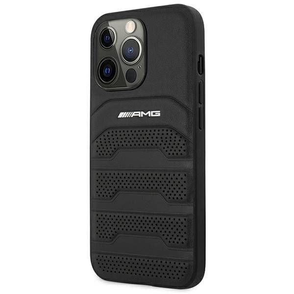 AMG AMHCP14XGSEBK iPhone 14 Pro Max 6,7"  czarny/black hardcase Leather Debossed Lines