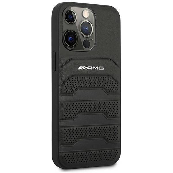 AMG AMHCP14XGSEBK iPhone 14 Pro Max 6,7"  czarny/black hardcase Leather Debossed Lines