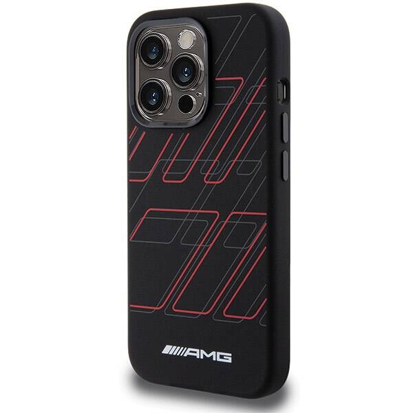 AMG AMHMP15L23SSPK iPhone 15 Pro 6.1" czarny/black hardcase Silicone Large Rhombuses Pattern MagSafe