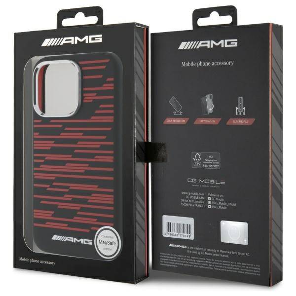 AMG AMHMP16L24SSRRK iPhone 16 Pro 6.3"    czarny/black hardcase Silicone Graphics MagSafe