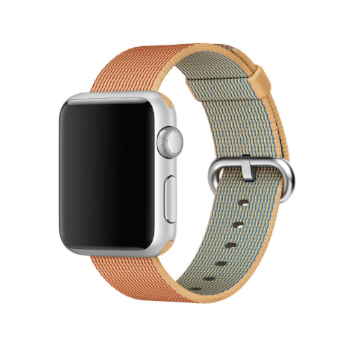 APPLE STRAP WOVEN NYLON MATERIAL STRAP FOR APPLE WATCH 38/40/41MM GOLDEN/RED OPEN PACK