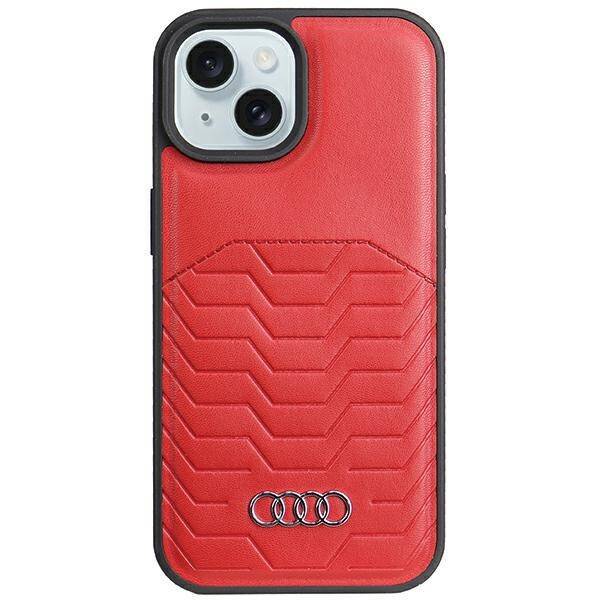 AUDI SYNTHETIC LEATHER MAGSAFE IPHONE 15 PLUS / 14 PLUS 6.7" RED/RED HARDCASE AU-TPUPCMIP15M-GT/D3-RD