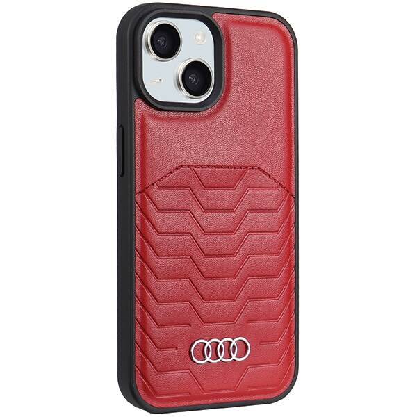 AUDI SYNTHETIC LEATHER MAGSAFE IPHONE 15 PLUS / 14 PLUS 6.7" RED/RED HARDCASE AU-TPUPCMIP15M-GT/D3-RD