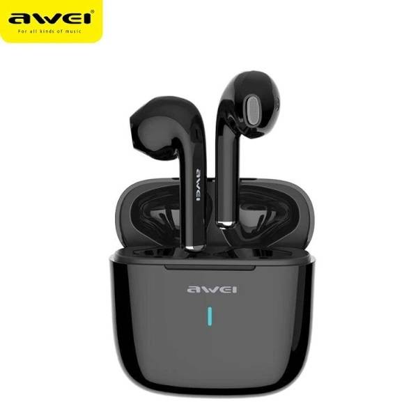 AWEI BLUETOOTH HEADPHONES 5.0 T26 TWS + BLACK / BLACK DOCKING STATION