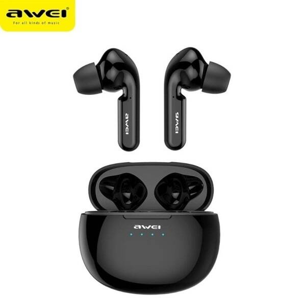 AWEI słuchawki Bluetooth 5.0 T15 TWS + stacja dokująca czarny/black