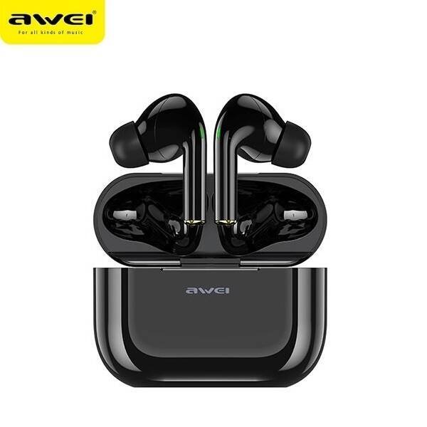 AWEI słuchawki Bluetooth 5.0 T29 TWS + stacja dokująca czarny/black