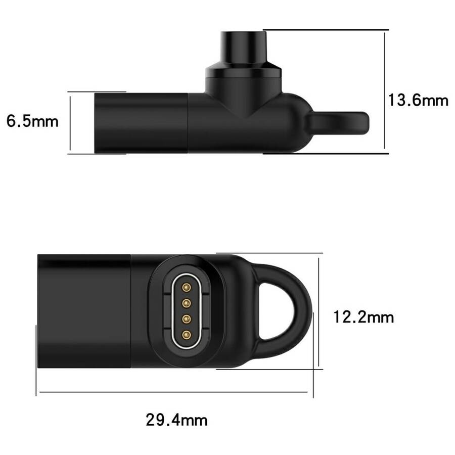 Adapter USB-C Beline do ładowania         zegarków Garmin czarny