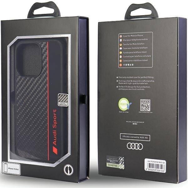 Audi Carbon Fiber Stripe iPhone 13 Pro  / 13 6.1" czarny/black hardcase AUS-TPUPCIP13P-R8/D1-BK