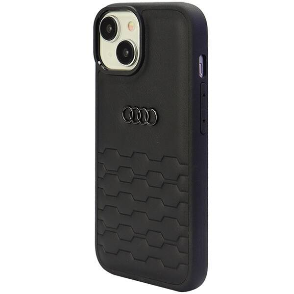 Audi GT Synthetic Leather iPhone 15 Plus  / 14 Plus 6.7" czarny/black hardcase AU-TPUPCIP15M-GT/D2-BK