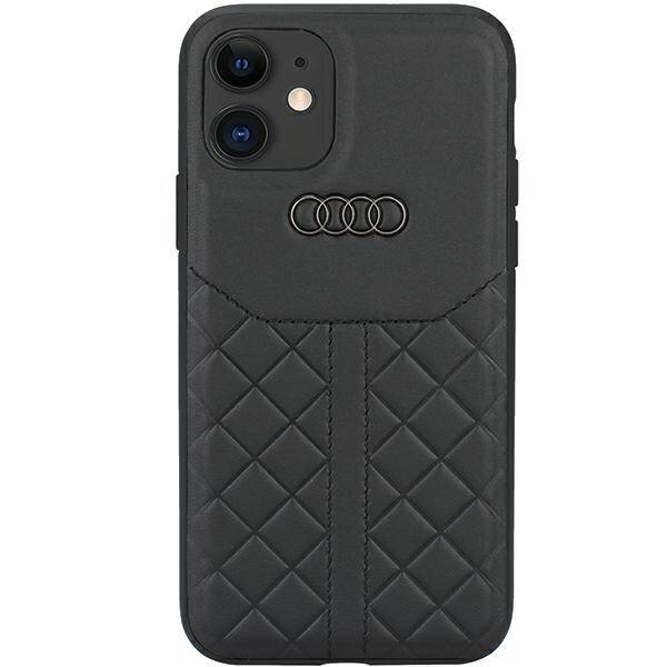 Audi Genuine Leather iPhone 11 / Xr 6.1"  czarny/black hardcase AU-TPUPCIP11R-Q8/D1-BK