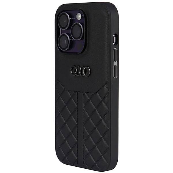 Audi Genuine Leather iPhone 14 Pro 6.1" czarny/black hardcase AU-TPUPCIP14P-Q8/D1-BK