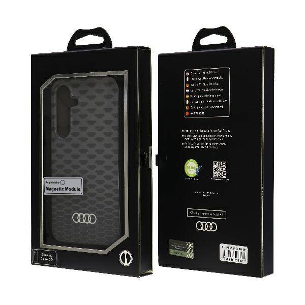 Audi IML Stitching Pattern MagSafe Case  S24 S921 czarny/black hardcase AU-IMLMS24-Q5/D3-BK